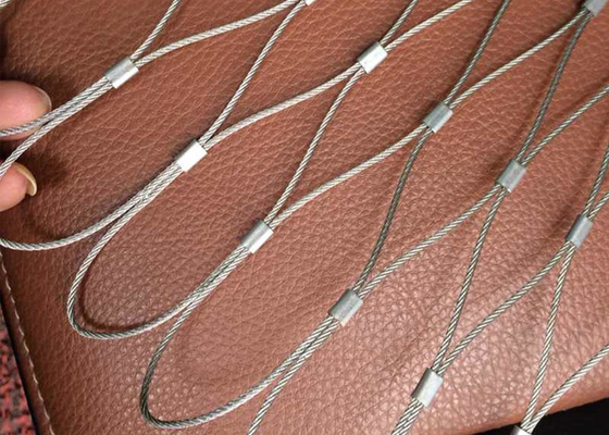 Amusement Park Safety 10mm Stainless Steel Rope Net With Ferrule Mesh Anti-Acid Anti-Alkali