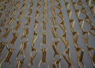 Gold Color Chain Link Curtain Anodized Aluminum Decoration For Doors