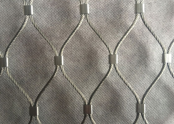 Diamond Shape Stainless Steel Wire Rope Mesh with 1.6 mm to 2.4 mm Wire Thickness and 50mm to 100 mm Mesh Eye Size