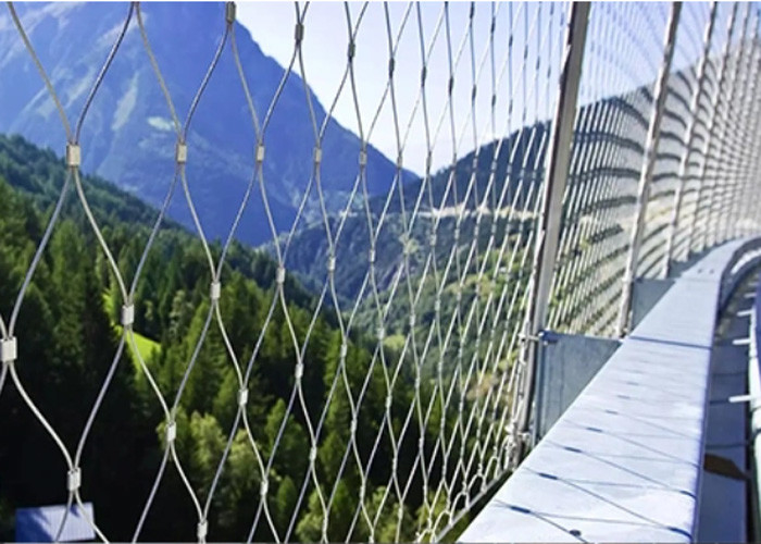 customized flexible balustrade stainless steel wire rope mesh grid for stairway 3.0 mm 80*80 mm