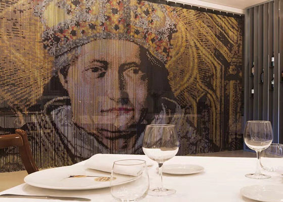 2mm Aluminium-Kettenglied Vorhang in Silbergold Rot Schwarz