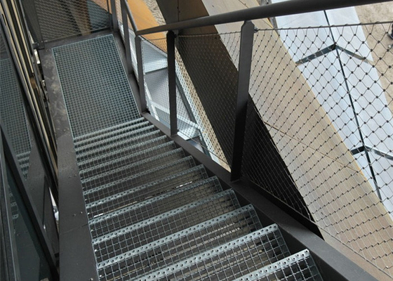 Treppen-Architekturdraht Mesh With Ferrules Grid 1,2 Millimeter Draht-korrosionsbeständig