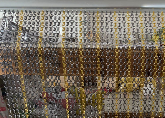Aluminium-1,5 Millimeter-Draht-Kettenglied-Schirm-Vorhang-Architekten-Ausstellung Hall Decorative