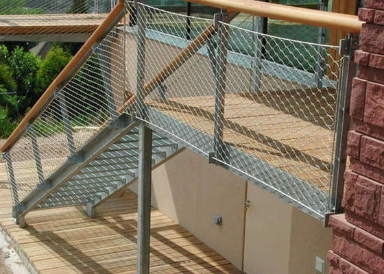 Balustraden-Einfüllen-Edelstahl-Kabel-Seil Mesh For Staircase 50 x 50mm Loch