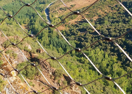 Schützende 0.5-30meter X neigen Kabel nicht verrostenden Mesh Ferrule Terrace Safety Netting