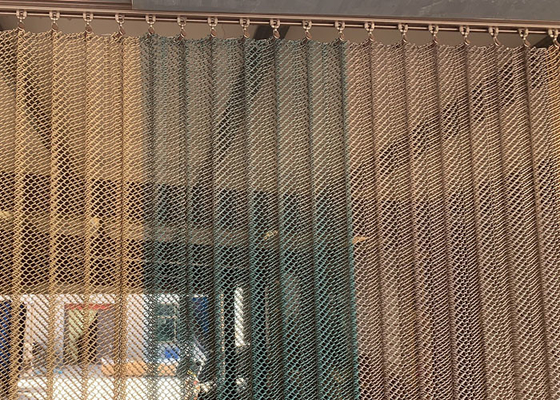 Kundengebundener 1.2MM Draht-Kettenglied-Schirm-Vorhang in den Restaurant-Cafés